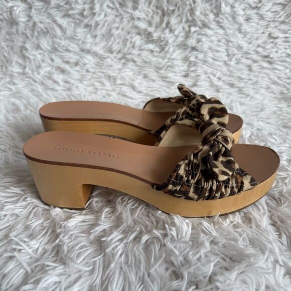 Loeffler Randall Leopard Print Regina Clog Heeled Sandals Size 8.5 - Picture 2 of 8